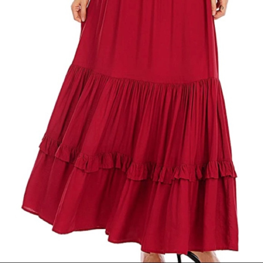 Short Sleeve V Neck Casual Bohemian Maxi Dress - Picture 5 of 8
